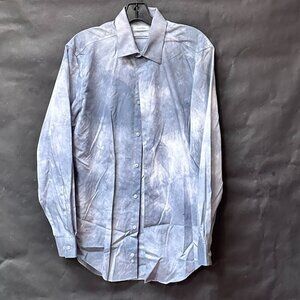 Calvin Klein Tie Dye Shirt Long Sleeve Size 16 Neck Gray Tied Dyed non-iron